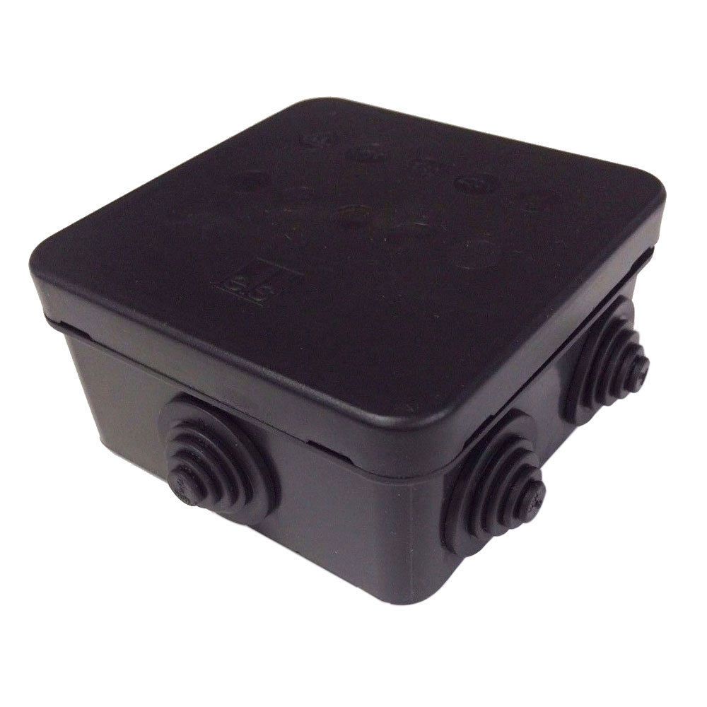 HP 80 Waterproof Outdoor Junction Box in Black Junction Boxes & Brackets
