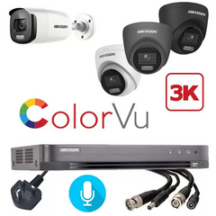Hikvision 4 Channel 3K ColorVu CCTV Kit Builder with Audio over Coax