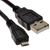 USB 2.0 A To MICRO B Data and Charging 24AWG Cable 0.3m 30cm Lead BLACK