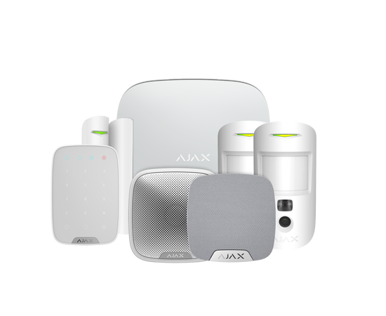 Ajax Motion Cam Plus Wifi Kit 3, White (Hub2+ & Keypad)