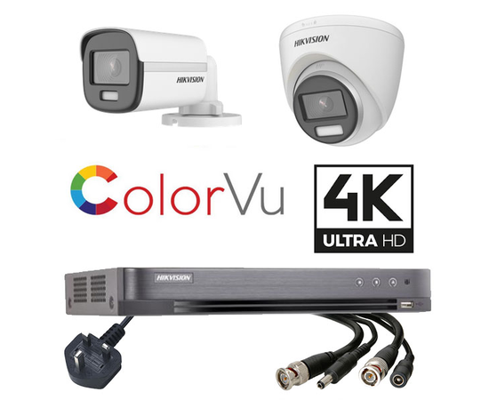 Hikvision 4 Channel 4K Coax Colorvu CCTV Kit Builder (POC)