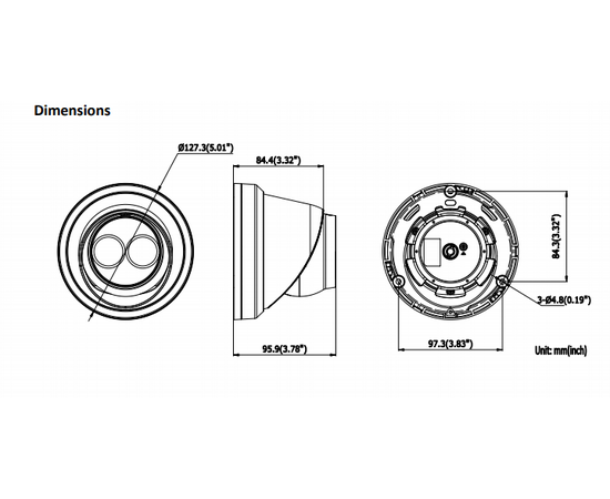 Hikvision DS-2CD2F22FWD-I Internal Pan & Tilt IP Dome with 10m IR 4mm lens