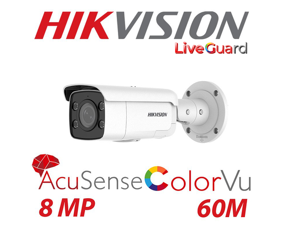 Hikvision DS-2CD2T87G2-LSU/SL(C) 8mp 4K ColorVu Strobe light and Audible...