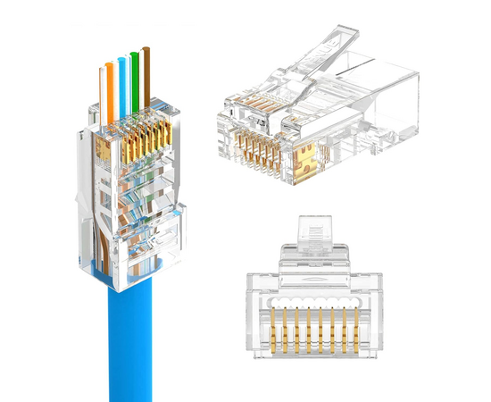 50 x RJ45 crimp on connectors for CAT 6 Network Cable