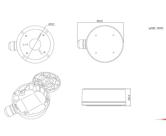 Hikvision 1280ZJ-S-Grey-COMPAT
