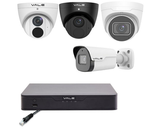 Vale Smart Series - 5MP 4 Channel IP CCTV Kit Builder with Lighthunter Low...