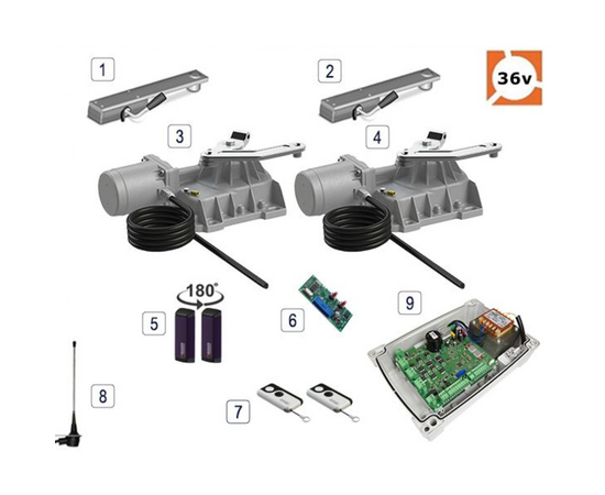 Roger Technology BR21/364 No Boxes BRUSHLESS 36v Electric Gate Double Kit (No...