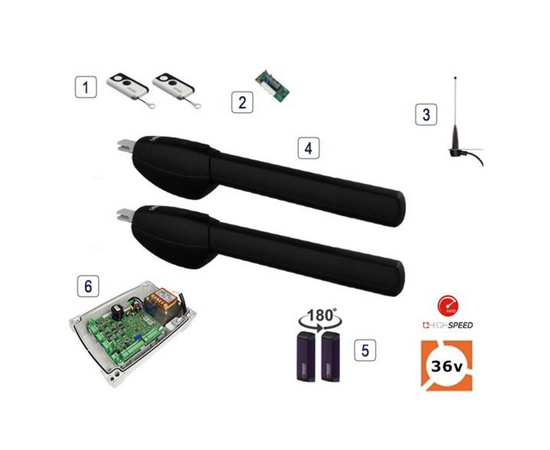 Roger Technology BE20/210/HS/B Black Edition 36v BRUSHLESS Electric Gate Kit...
