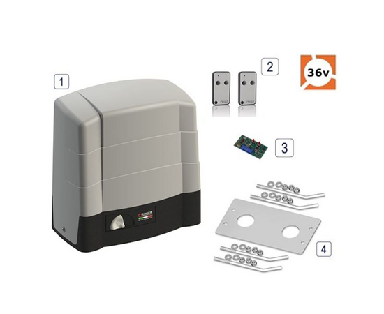 Roger Technology BG30/1004 36v BRUSHLESS Electric Sliding Gate Short Kit 1000kg