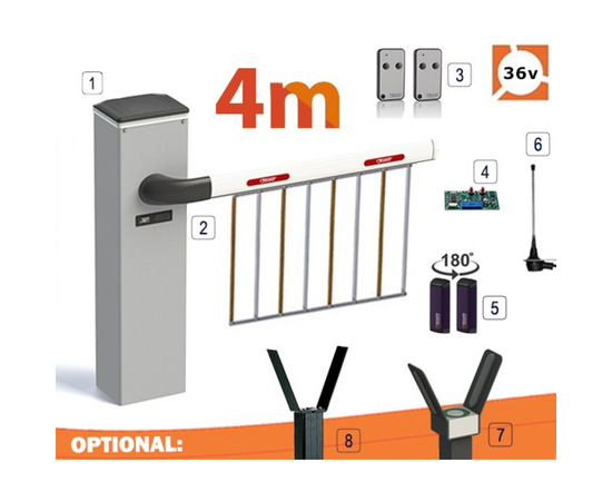 Roger Technology Bionik BI/004 36v BRUSHLESS Automatic Barrier Kit with 4m skirt