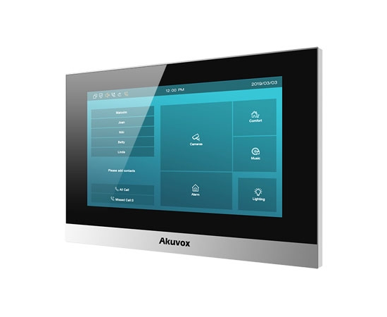 Akuvox - C313W-2 2 Wire 7" IP Indoor Touchscreen Intercom Answering Panel...