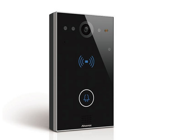 Akuvox - E11R Compact IP Door Intercom with 1 Call Button (Video & Card...