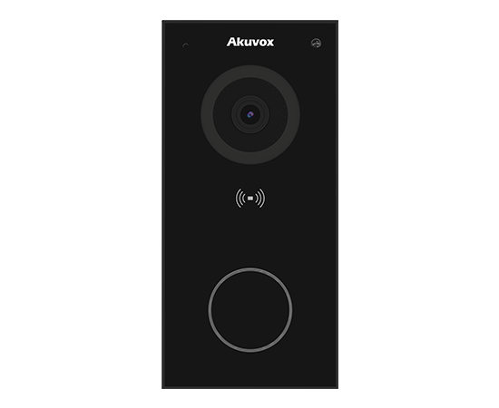 Akuvox - E12W-DRK Smart Doorbell with 1 Call Button - Camera RFID BLE Wifi...