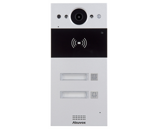 Akuvox - R20B2F Compact IP Door Intercom Unit with 2 Buttons (Video & Card...