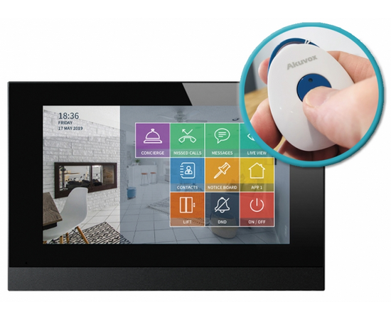 Akuvox - X7HD(869) 7" IP Indoor Touchscreen Intercom Answering Panel...