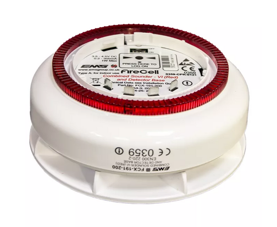 EMS FireCell FCX-191-200 Wireless Combined Sounder Visual Indicator Detector...