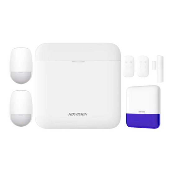 HIKVISION DS-PWA64-KIT1-WE AX PRO Bundle includes 1 AXPRO L-level hub, 2 PIR...